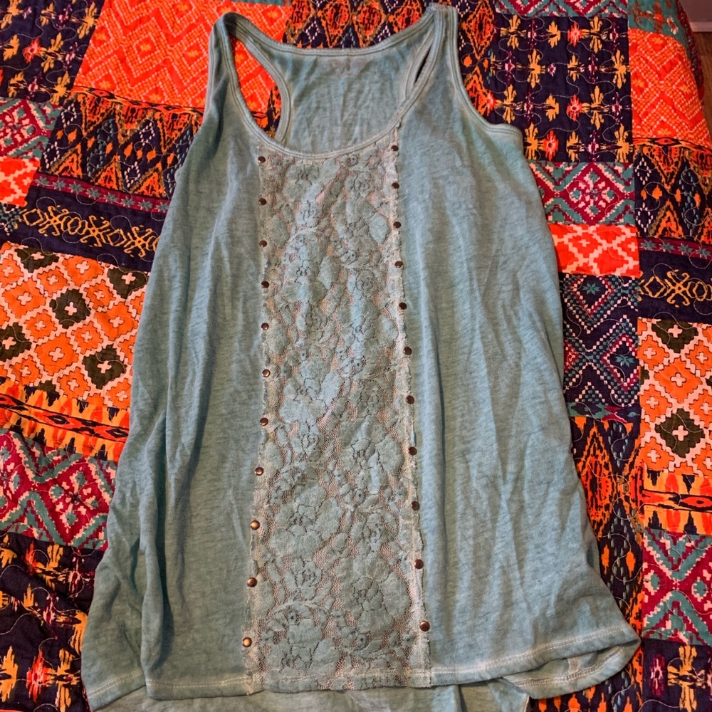 Teal blue tank top